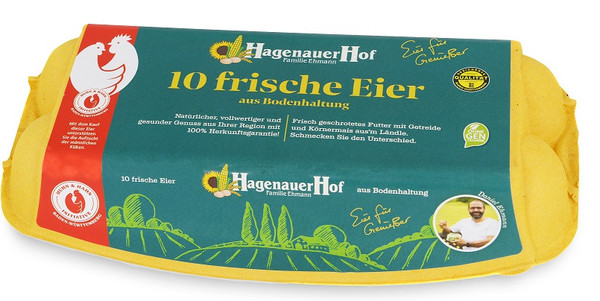 D Eier 2 L braun 10er Boden BW